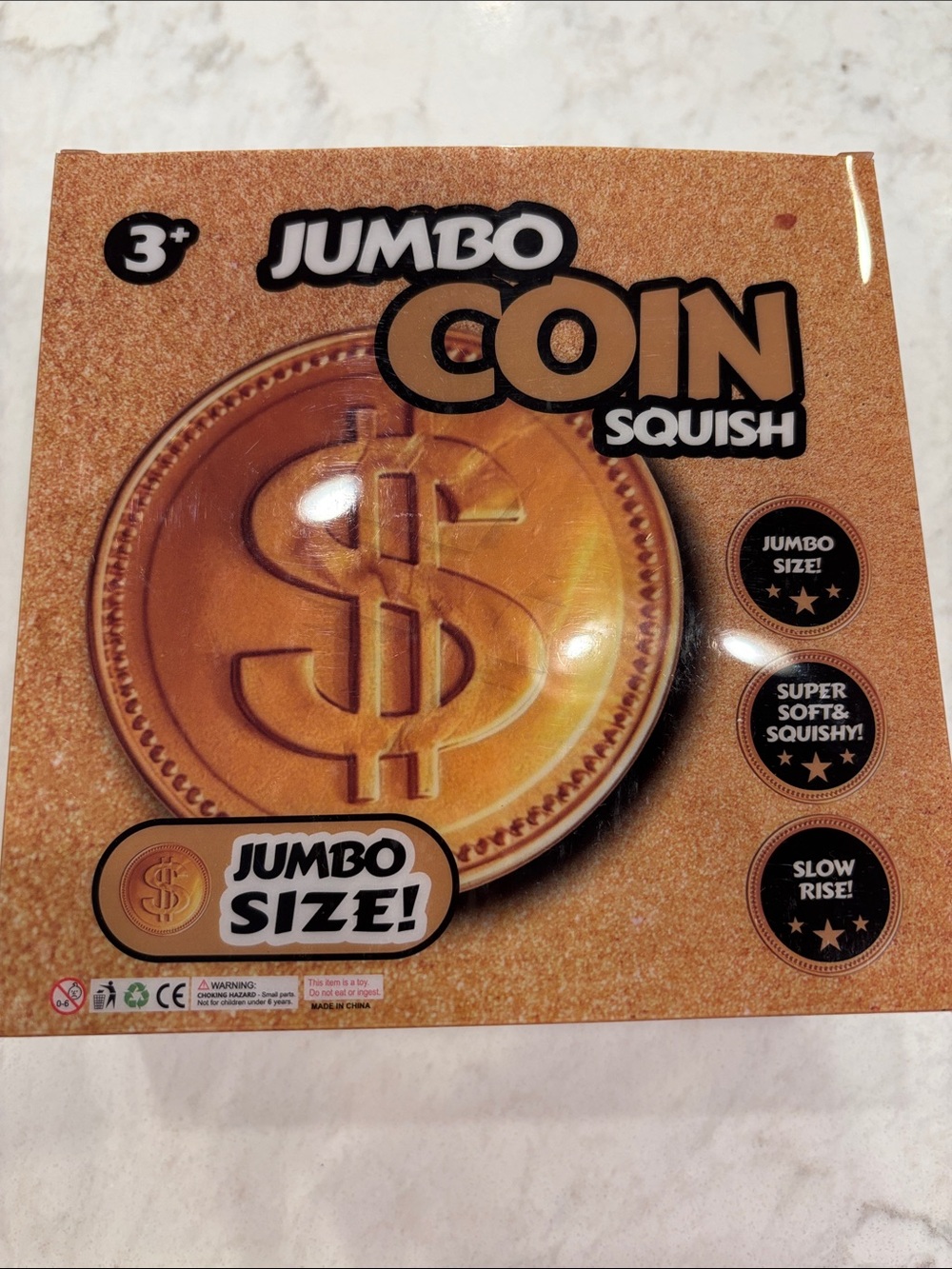 Jumbo Coin Squish - Gold Jumbo Size Squishy Toy NWT